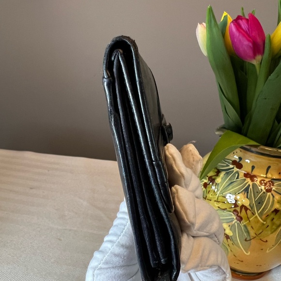 SALVATORE FERRAGAMO Vintage Italian Black Calf Leather Long Wallet with COA - Picture 5 of 11